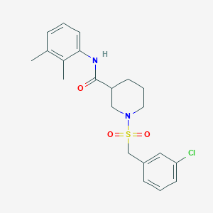 molecular formula C21H25ClN2O3S B11238372 1-[(3-chlorobenzyl)sulfonyl]-N-(2,3-dimethylphenyl)piperidine-3-carboxamide 