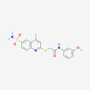 2-{[6-(dimethylsulfamoyl)-4-methylquinolin-2-yl]sulfanyl}-N-(3-methoxyphenyl)acetamide