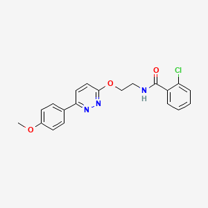 molecular formula C20H18ClN3O3 B11238381 2-chloro-N-(2-{[6-(4-methoxyphenyl)pyridazin-3-yl]oxy}ethyl)benzamide 