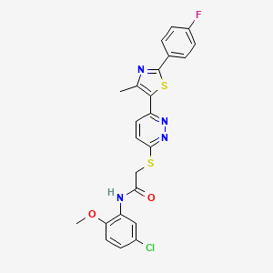 N-(5-chloro-2-methoxyphenyl)-2-((6-(2-(4-fluorophenyl)-4-methylthiazol-5-yl)pyridazin-3-yl)thio)acetamide