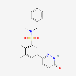 N-benzyl-N,2,3-trimethyl-5-(6-oxo-1,6-dihydropyridazin-3-yl)benzenesulfonamide