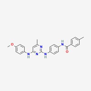 N-[4-({4-[(4-methoxyphenyl)amino]-6-methylpyrimidin-2-yl}amino)phenyl]-4-methylbenzamide