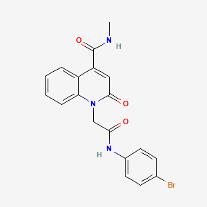 molecular formula C19H16BrN3O3 B11238428 1-{2-[(4-bromophenyl)amino]-2-oxoethyl}-N-methyl-2-oxo-1,2-dihydroquinoline-4-carboxamide 