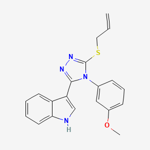 molecular formula C20H18N4OS B11238436 3-(5-(allylthio)-4-(3-methoxyphenyl)-4H-1,2,4-triazol-3-yl)-1H-indole 