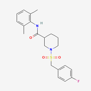 molecular formula C21H25FN2O3S B11238457 N-(2,6-dimethylphenyl)-1-[(4-fluorobenzyl)sulfonyl]piperidine-3-carboxamide 