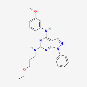 molecular formula C23H26N6O2 B11238459 N~6~-(3-ethoxypropyl)-N~4~-(3-methoxyphenyl)-1-phenyl-1H-pyrazolo[3,4-d]pyrimidine-4,6-diamine 