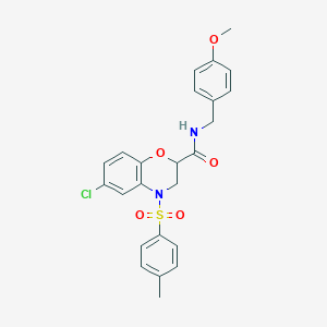 6-chloro-N-(4-methoxybenzyl)-4-[(4-methylphenyl)sulfonyl]-3,4-dihydro-2H-1,4-benzoxazine-2-carboxamide