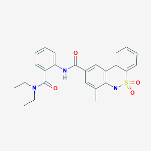 N-[2-(diethylcarbamoyl)phenyl]-6,7-dimethyl-6H-dibenzo[c,e][1,2]thiazine-9-carboxamide 5,5-dioxide