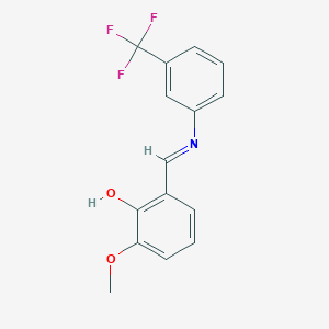 molecular formula C15H12F3NO2 B11238489 2-methoxy-6-((E)-{[3-(trifluoromethyl)phenyl]imino}methyl)phenol CAS No. 200630-43-9