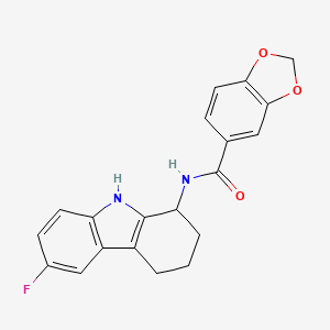 N-(6-fluoro-2,3,4,9-tetrahydro-1H-carbazol-1-yl)-1,3-benzodioxole-5-carboxamide