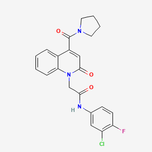 N-(3-chloro-4-fluorophenyl)-2-[2-oxo-4-(pyrrolidin-1-ylcarbonyl)quinolin-1(2H)-yl]acetamide