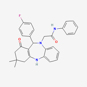 2-[11-(4-fluorophenyl)-3,3-dimethyl-1-oxo-1,2,3,4,5,11-hexahydro-10H-dibenzo[b,e][1,4]diazepin-10-yl]-N-phenylacetamide