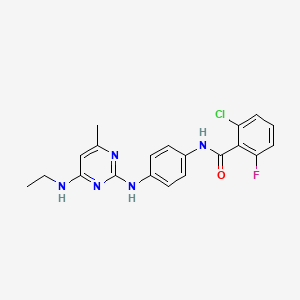 2-chloro-N-(4-{[4-(ethylamino)-6-methylpyrimidin-2-yl]amino}phenyl)-6-fluorobenzamide