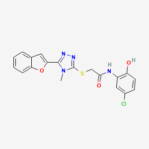 2-{[5-(1-benzofuran-2-yl)-4-methyl-4H-1,2,4-triazol-3-yl]sulfanyl}-N-(5-chloro-2-hydroxyphenyl)acetamide