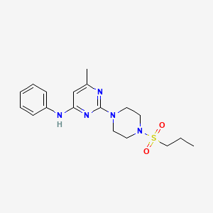 molecular formula C18H25N5O2S B11238548 6-methyl-N-phenyl-2-(4-(propylsulfonyl)piperazin-1-yl)pyrimidin-4-amine 