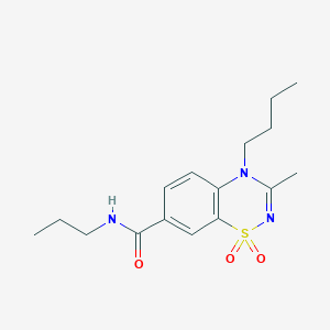 molecular formula C16H23N3O3S B11238562 4-butyl-3-methyl-N-propyl-4H-1,2,4-benzothiadiazine-7-carboxamide 1,1-dioxide 