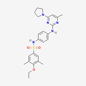 4-ethoxy-3,5-dimethyl-N-(4-((4-methyl-6-(pyrrolidin-1-yl)pyrimidin-2-yl)amino)phenyl)benzenesulfonamide