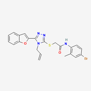 molecular formula C22H19BrN4O2S B11238579 2-{[5-(1-benzofuran-2-yl)-4-(prop-2-en-1-yl)-4H-1,2,4-triazol-3-yl]sulfanyl}-N-(4-bromo-2-methylphenyl)acetamide 