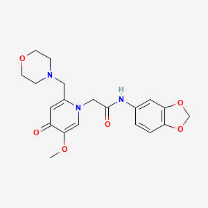 N-(benzo[d][1,3]dioxol-5-yl)-2-(5-methoxy-2-(morpholinomethyl)-4-oxopyridin-1(4H)-yl)acetamide