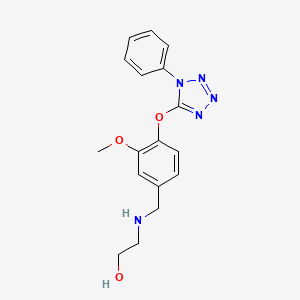 molecular formula C17H19N5O3 B11238598 2-({3-methoxy-4-[(1-phenyl-1H-tetrazol-5-yl)oxy]benzyl}amino)ethanol 