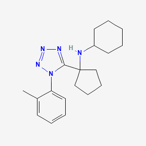 molecular formula C19H27N5 B11238605 N-{1-[1-(2-methylphenyl)-1H-tetrazol-5-yl]cyclopentyl}cyclohexanamine 