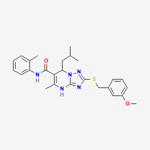 2-[(3-methoxybenzyl)sulfanyl]-5-methyl-N-(2-methylphenyl)-7-(2-methylpropyl)-4,7-dihydro[1,2,4]triazolo[1,5-a]pyrimidine-6-carboxamide