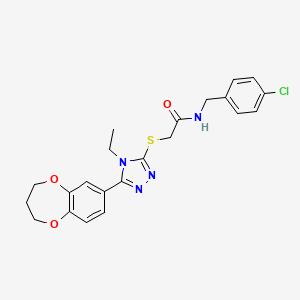 N-(4-chlorobenzyl)-2-{[5-(3,4-dihydro-2H-1,5-benzodioxepin-7-yl)-4-ethyl-4H-1,2,4-triazol-3-yl]sulfanyl}acetamide