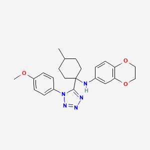 molecular formula C23H27N5O3 B11238623 N-{1-[1-(4-methoxyphenyl)-1H-tetrazol-5-yl]-4-methylcyclohexyl}-2,3-dihydro-1,4-benzodioxin-6-amine 