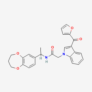 N-[1-(3,4-dihydro-2H-1,5-benzodioxepin-7-yl)ethyl]-2-[3-(furan-2-ylcarbonyl)-1H-indol-1-yl]acetamide