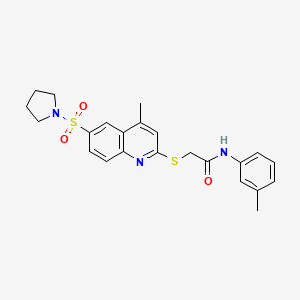 2-{[4-Methyl-6-(pyrrolidine-1-sulfonyl)quinolin-2-YL]sulfanyl}-N-(3-methylphenyl)acetamide