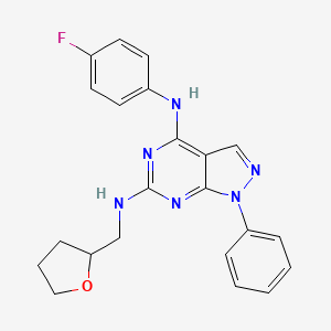 N~4~-(4-fluorophenyl)-1-phenyl-N~6~-(tetrahydrofuran-2-ylmethyl)-1H-pyrazolo[3,4-d]pyrimidine-4,6-diamine