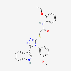 2-((5-(1H-indol-3-yl)-4-(3-methoxyphenyl)-4H-1,2,4-triazol-3-yl)thio)-N-(2-ethoxyphenyl)acetamide