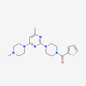 molecular formula C19H26N6OS B11238672 4-Methyl-6-(4-methylpiperazin-1-YL)-2-[4-(thiophene-2-carbonyl)piperazin-1-YL]pyrimidine 