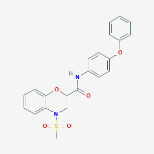 4-(methylsulfonyl)-N-(4-phenoxyphenyl)-3,4-dihydro-2H-1,4-benzoxazine-2-carboxamide