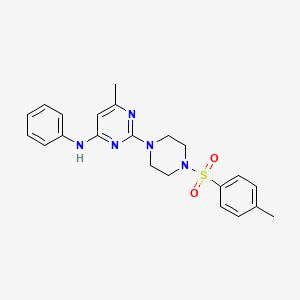 molecular formula C22H25N5O2S B11238687 6-methyl-N-phenyl-2-(4-tosylpiperazin-1-yl)pyrimidin-4-amine 