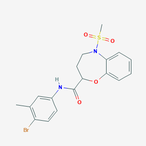 N-(4-bromo-3-methylphenyl)-5-(methylsulfonyl)-2,3,4,5-tetrahydro-1,5-benzoxazepine-2-carboxamide