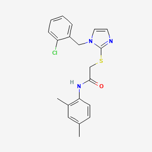 molecular formula C20H20ClN3OS B11238719 2-({1-[(2-chlorophenyl)methyl]-1H-imidazol-2-yl}sulfanyl)-N-(2,4-dimethylphenyl)acetamide 