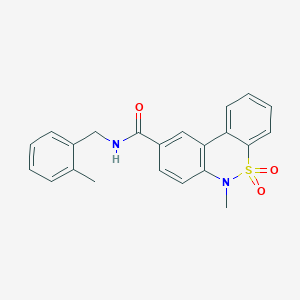 6-methyl-N-(2-methylbenzyl)-6H-dibenzo[c,e][1,2]thiazine-9-carboxamide 5,5-dioxide