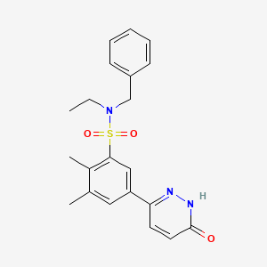 N-benzyl-N-ethyl-2,3-dimethyl-5-(6-oxo-1,6-dihydropyridazin-3-yl)benzenesulfonamide