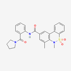 6,7-Dimethyl-N-[2-(1-pyrrolidinylcarbonyl)phenyl]-6H-dibenzo[C,E][1,2]thiazine-9-carboxamide 5,5-dioxide