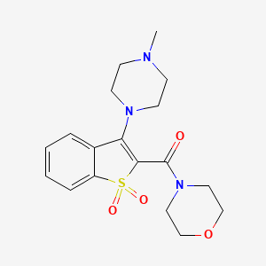 molecular formula C18H23N3O4S B11238791 [3-(4-Methylpiperazin-1-yl)-1,1-dioxido-1-benzothiophen-2-yl](morpholin-4-yl)methanone 