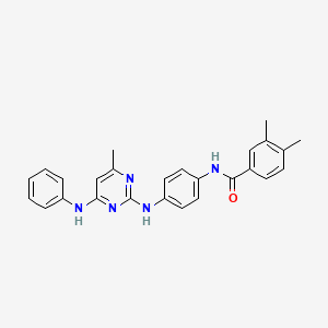 molecular formula C26H25N5O B11238793 3,4-Dimethyl-N-(4-{[4-methyl-6-(phenylamino)pyrimidin-2-YL]amino}phenyl)benzamide 