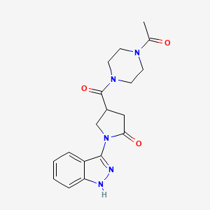 molecular formula C18H21N5O3 B11238798 4-[(4-acetylpiperazino)carbonyl]-1-(1H-indazol-3-yl)-2-pyrrolidinone 