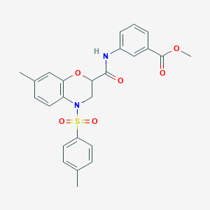 molecular formula C25H24N2O6S B11238804 methyl 3-[({7-methyl-4-[(4-methylphenyl)sulfonyl]-3,4-dihydro-2H-1,4-benzoxazin-2-yl}carbonyl)amino]benzoate 