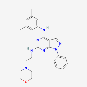 molecular formula C25H29N7O B11238812 N~4~-(3,5-dimethylphenyl)-N~6~-[2-(morpholin-4-yl)ethyl]-1-phenyl-1H-pyrazolo[3,4-d]pyrimidine-4,6-diamine 