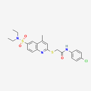 N-(4-chlorophenyl)-2-{[6-(diethylsulfamoyl)-4-methylquinolin-2-yl]sulfanyl}acetamide