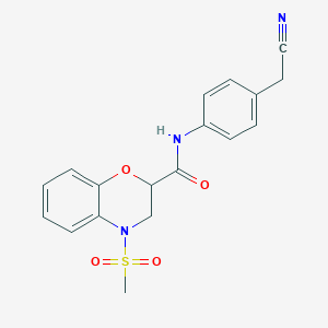 N-[4-(cyanomethyl)phenyl]-4-(methylsulfonyl)-3,4-dihydro-2H-1,4-benzoxazine-2-carboxamide