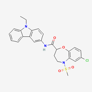 7-chloro-N-(9-ethyl-9H-carbazol-3-yl)-5-(methylsulfonyl)-2,3,4,5-tetrahydro-1,5-benzoxazepine-2-carboxamide