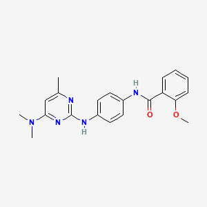 molecular formula C21H23N5O2 B11238852 N-(4-{[4-(dimethylamino)-6-methylpyrimidin-2-yl]amino}phenyl)-2-methoxybenzamide 