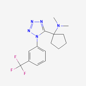 molecular formula C15H18F3N5 B11238882 N,N-dimethyl-1-{1-[3-(trifluoromethyl)phenyl]-1H-tetrazol-5-yl}cyclopentanamine 